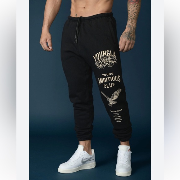 YoungLA “The Immortal”Men’s Black Joggers,Size-Small - Picture 1 of 8